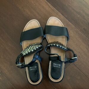 Stuart Weitzman Black Embellished Sandals